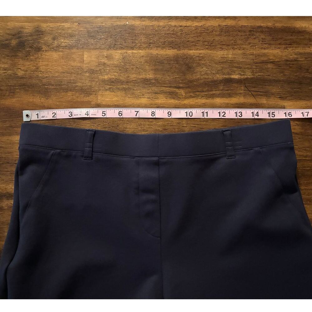Quince Women’s Large Pants Ponte Straight Leg Ultra Stretch Pull On Navy Blue - Picture 8 of 15